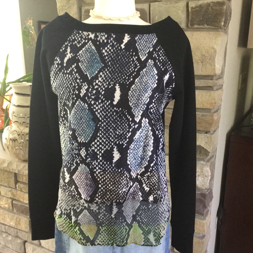 Diane Von Furstenburg silk and terry sweatshirt